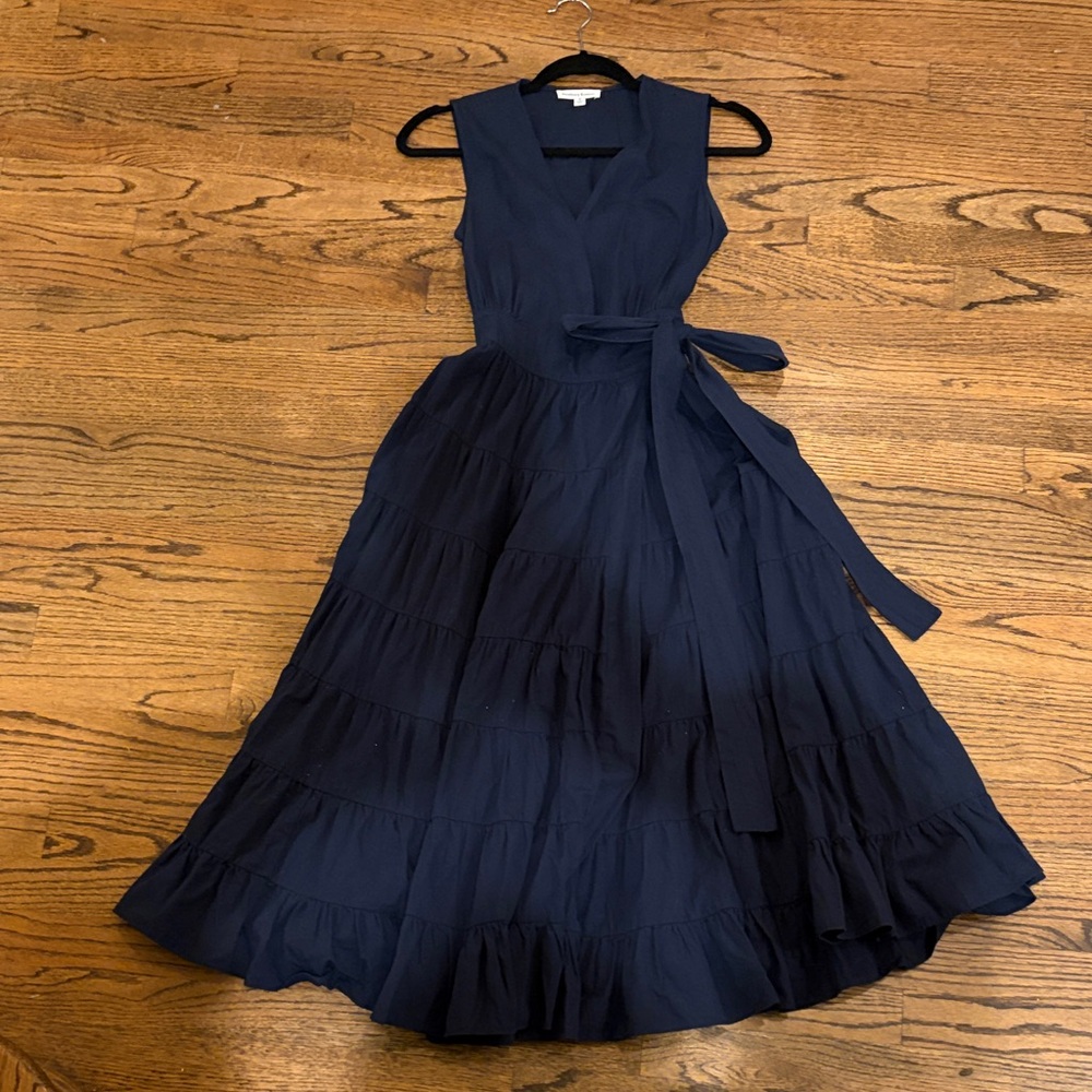 Newbury Kustom Navy Midi Dress with Belt